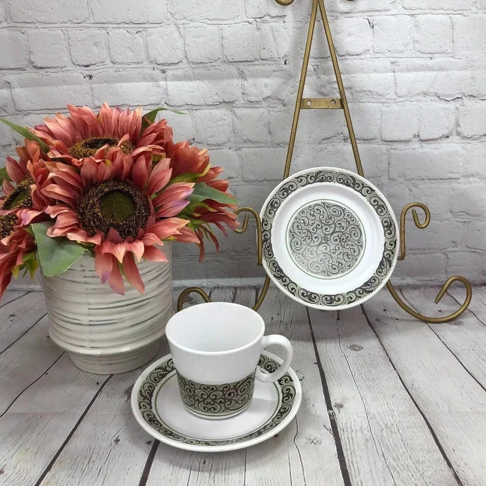 Vtg Ole by NORITAKE progression china cup saucer plate set cottage farmhouse